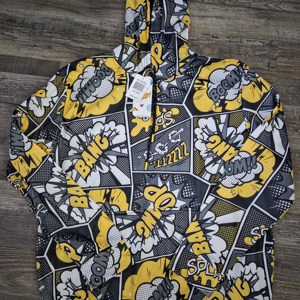 Graphic Yellow and Black Hoodie